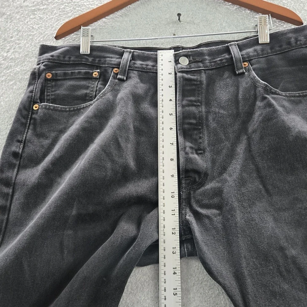 Levi's 501 Men Jeans 38X30‎ Black Denim Original Fit Straight Leg 28.5